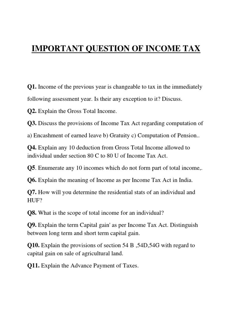 Important Questions | PDF