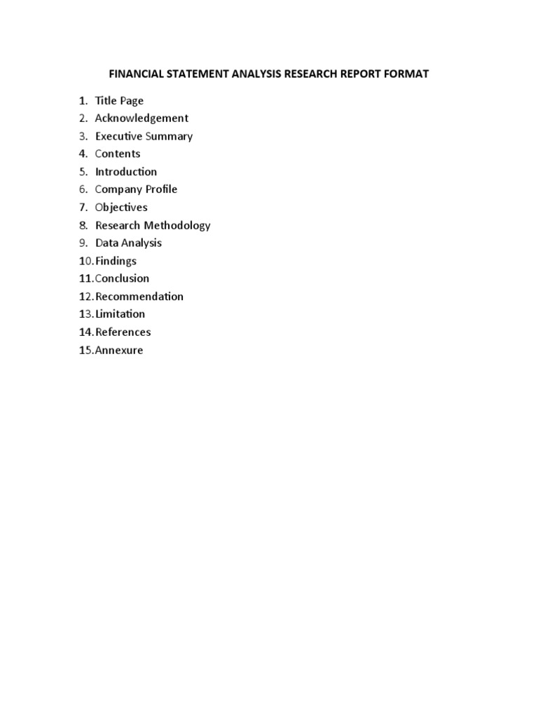 Financial Statement Analysis Format | PDF | Business
