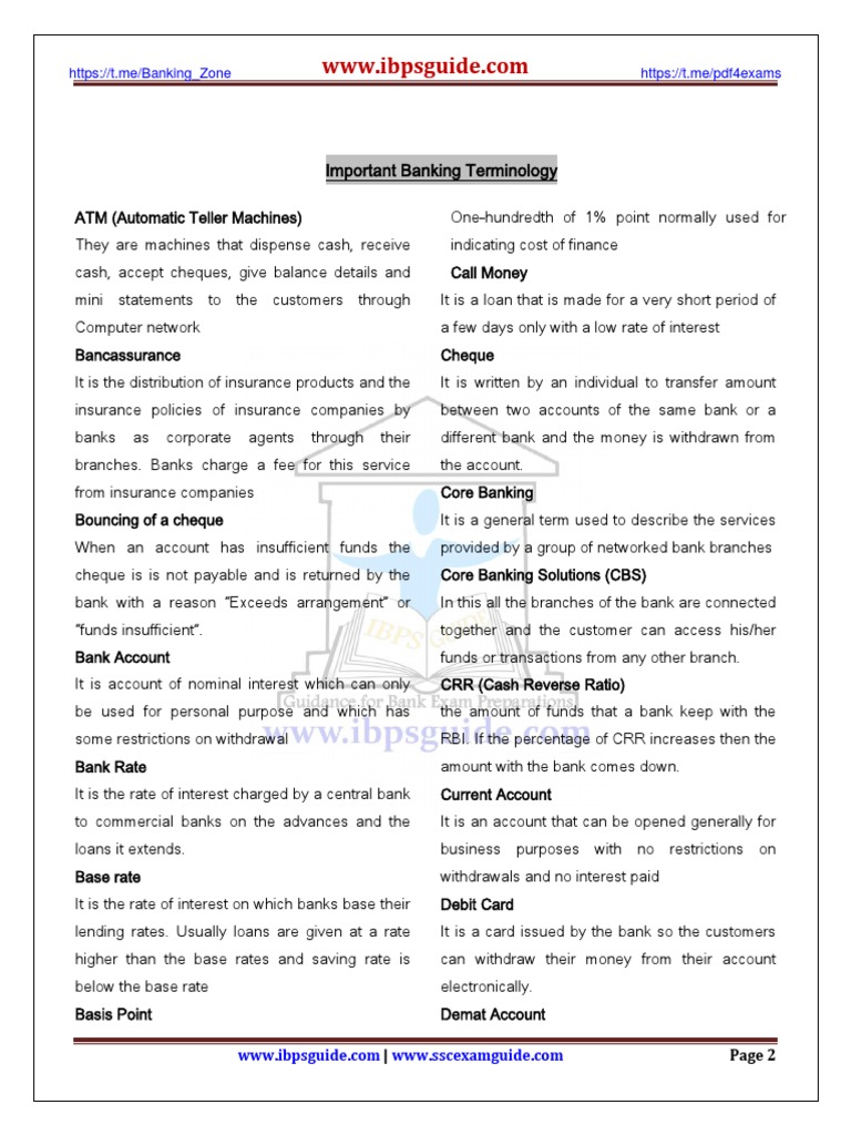 Banking Awareness - IBPSGuide | PDF | Cheque | Credit Card