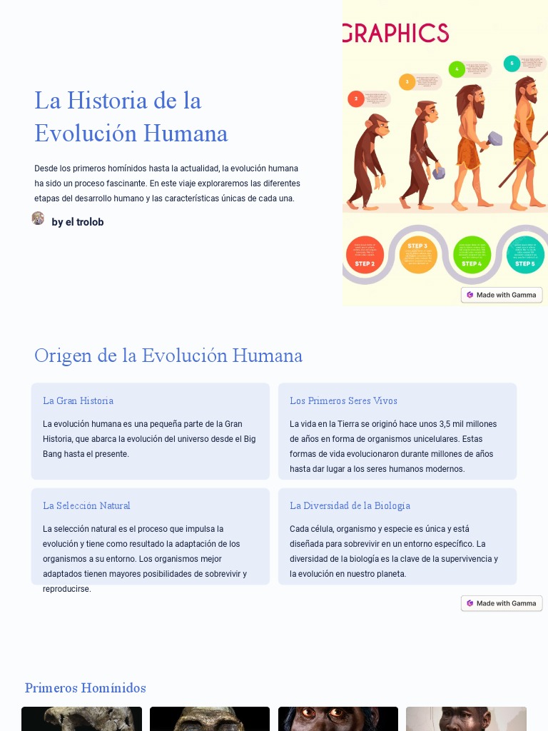 La Historia de La Evolucion Humana | PDF | Homo | Evolución humana