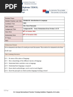 Graduate Diploma in Tesol - Assignment Brief For Module 1 - Section A - B - Tesol O3