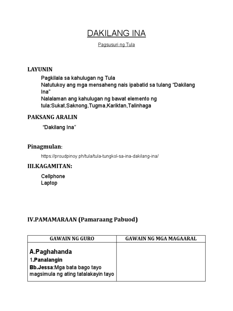 Dakilang Ina Pdf