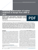 Marketing Authorisation of Orphan Medicines in Europe From 2000 To 2013