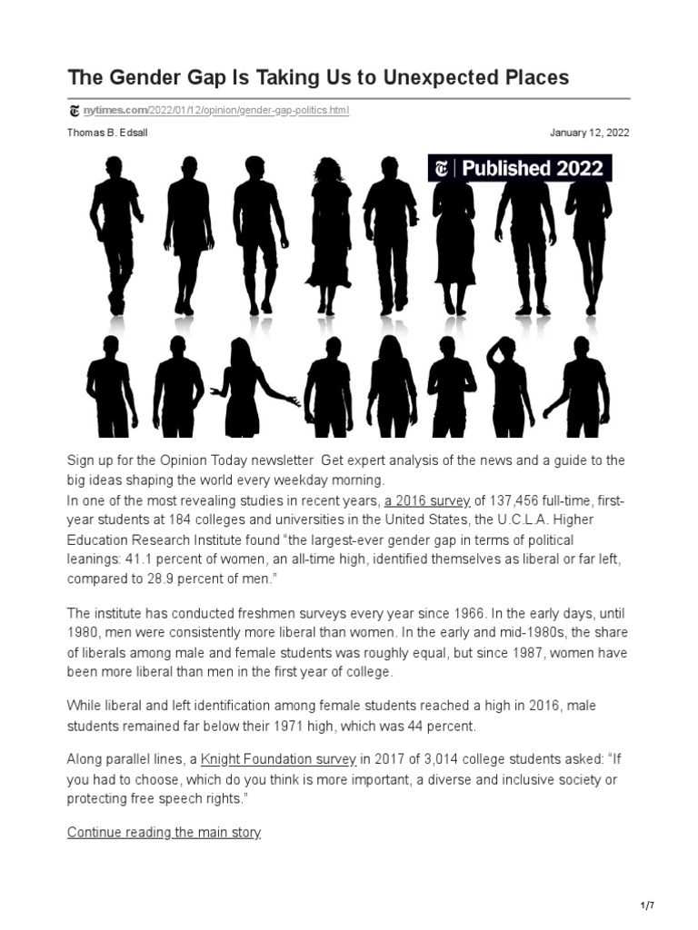The Gender Gap Is Taking Us To Unexpected Places | PDF | Feminism ...