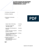 RTI Application Blank PDF