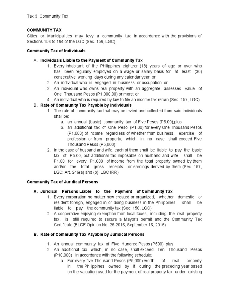 Community Tax Requirements in the Philippines | PDF | Taxes | Tax Exemption