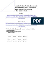 Modern Portfolio Theory and Investment Analysis 9th Edition Elton Gruber Brown Goetzmann Solution Manual