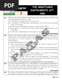 OL 2 The Negotiable Instruments Act, 1881