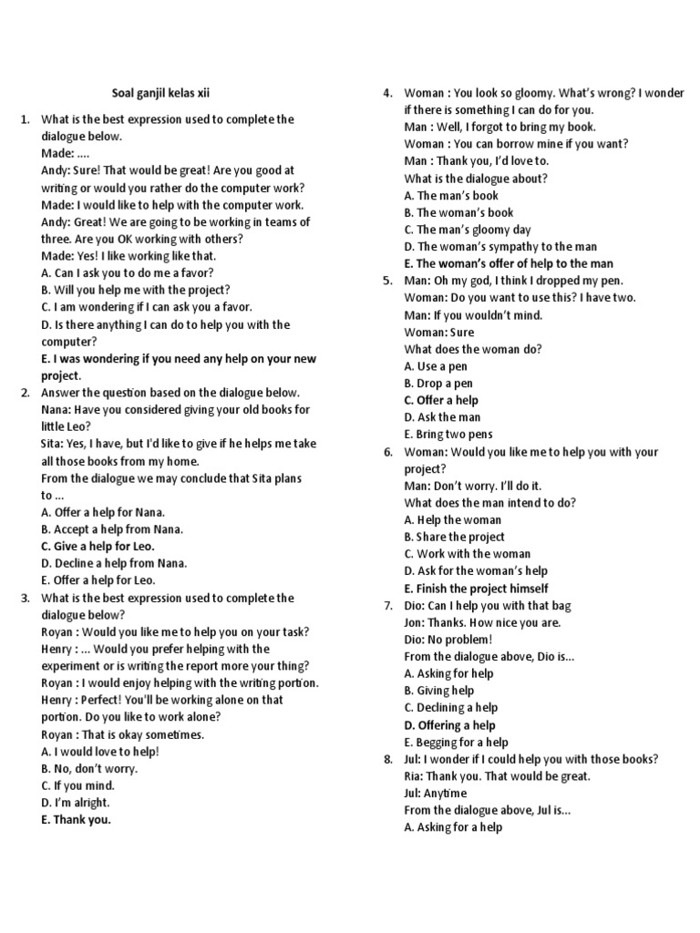 Dialogue Completion Exercises for Students | PDF | Social Media ...