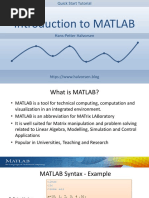 Introduction To MATLAB - Overview