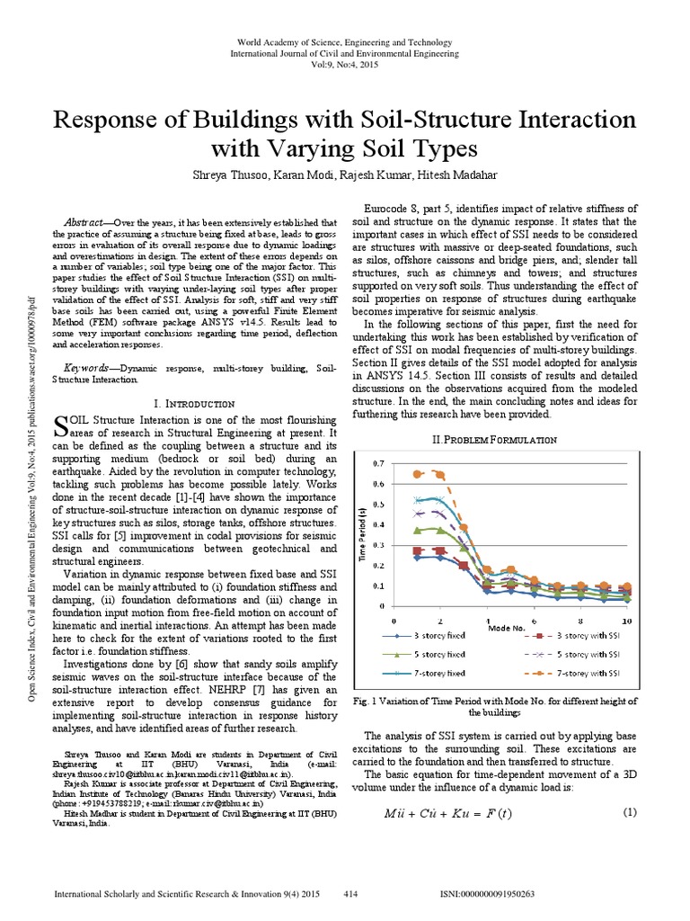 Impact of Soil on Building Dynamics | PDF | Mechanics | Applied And ...