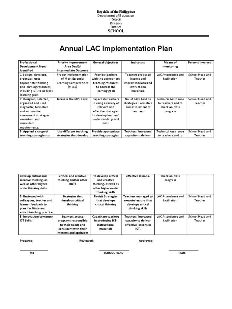 9 lac plan ict pdf educational technology teachers