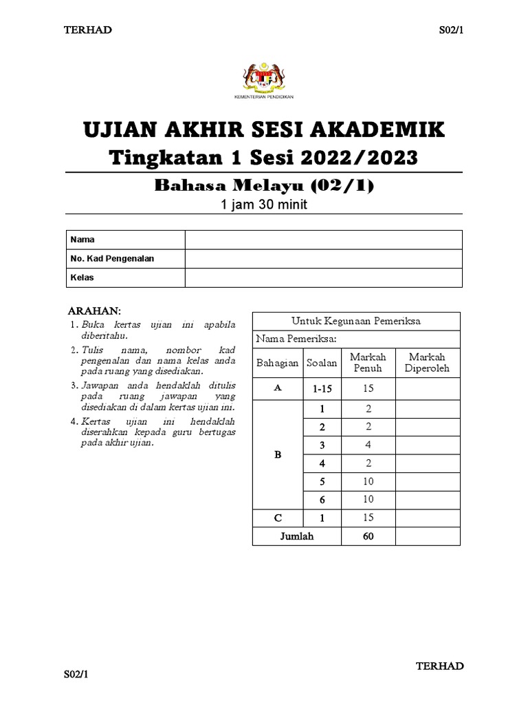Ujian Akhir Sesi Akademik PDF