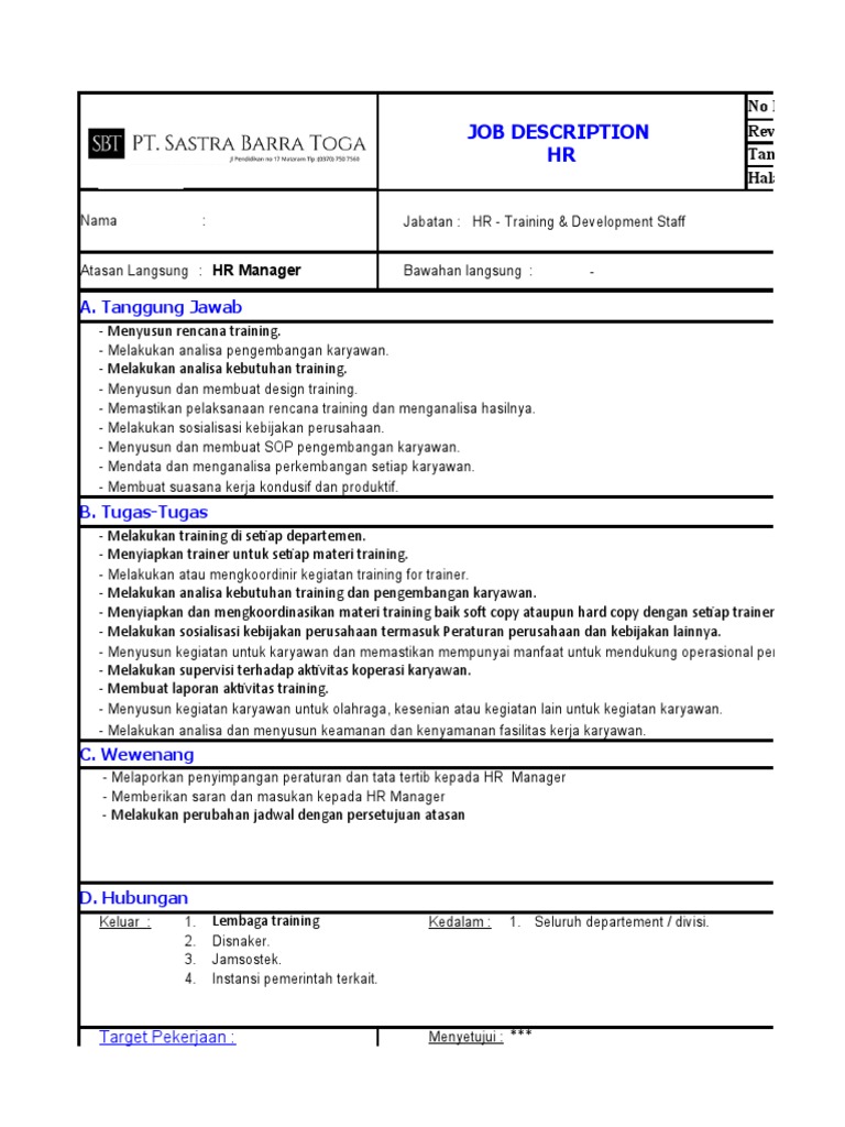 TRAINING AND DEVELOPMENT EXPERT JOB DESCRIPTION visual data 8