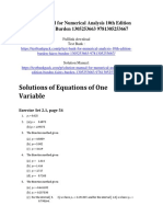 Numerical Analysis 10th Edition Burden Faires Burden Solution Manual