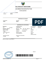 Bon D'entrée #2023/X/33496: Douanes Djibouti International Free Trade