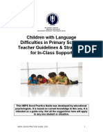 Children With Language Difficulties in Primary School- Teacher Guidelines & Strategies for in-Class Support