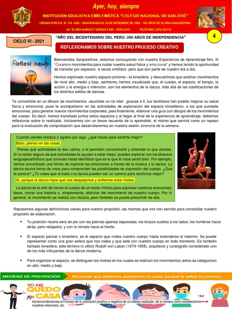 Reflexiones sobre Danza y Salud Emocional | PDF | Bailes | Las emociones