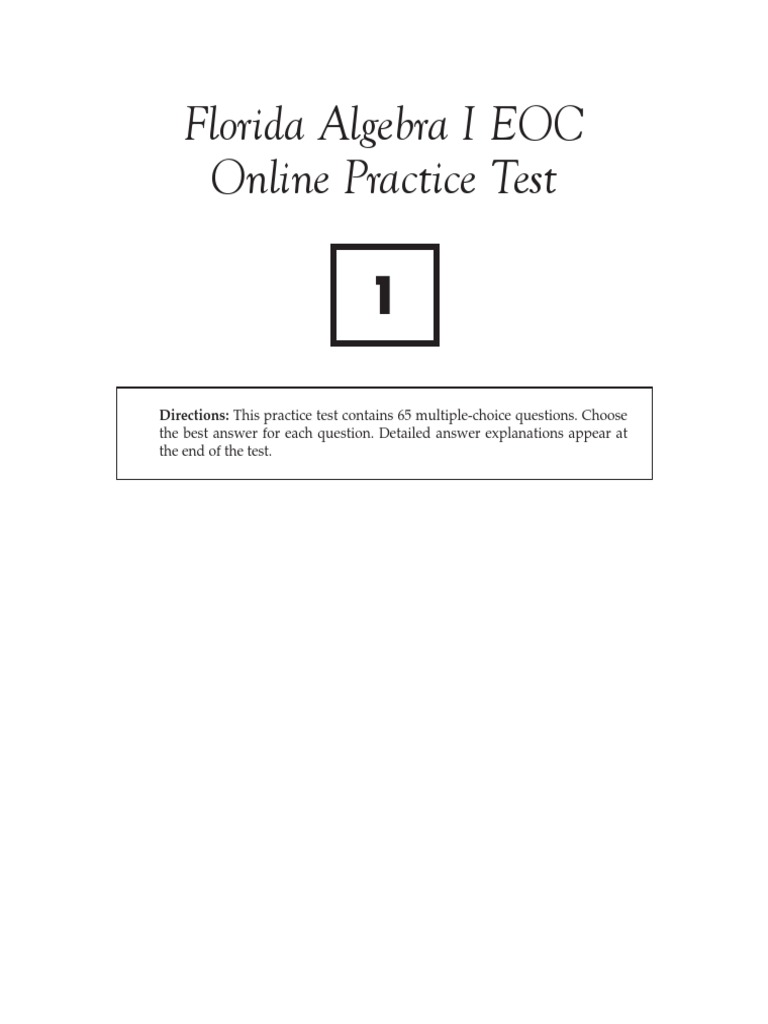 Florida Algebra I EOC Practice Test | PDF | Pound (Mass) | Equations