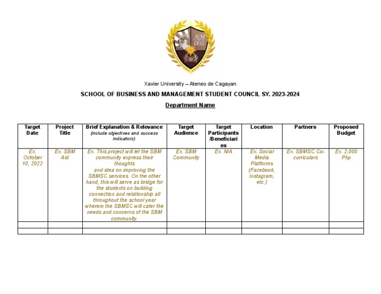 GPOA Template for Student Council Projects | PDF