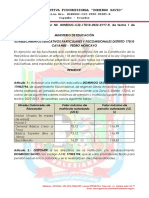 Extracto de Junta Distrital Reguladora de Pensiones y Matrículas