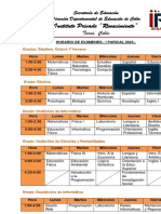 Horario de Exámenes. - I Parcial 2023