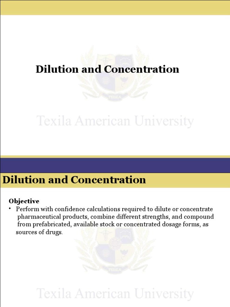 2.6 Dilution and Concentration | PDF | Mass Concentration (Chemistry ...