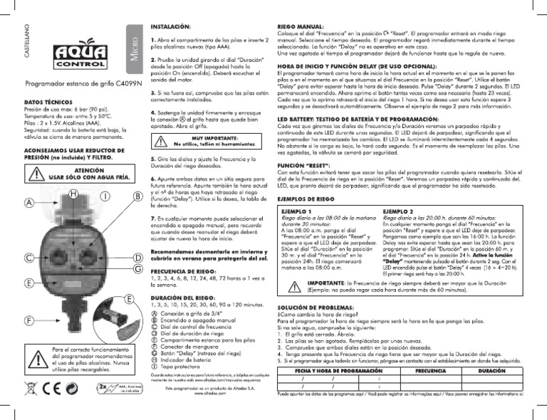 Aqua Control C4099O Manual | Aqua Control C4099N Manual Pdf – XNTT