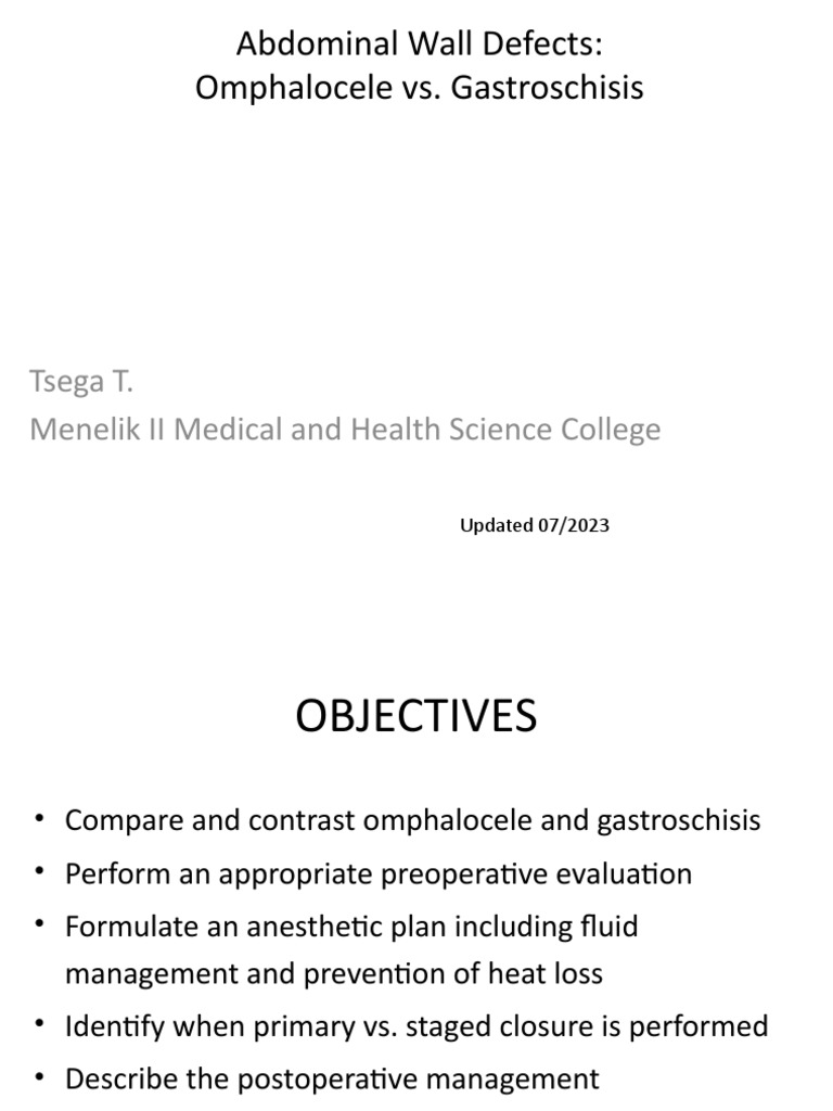 Omphalocele vs. Gastroschisis Overview | PDF | Sepsis ...
