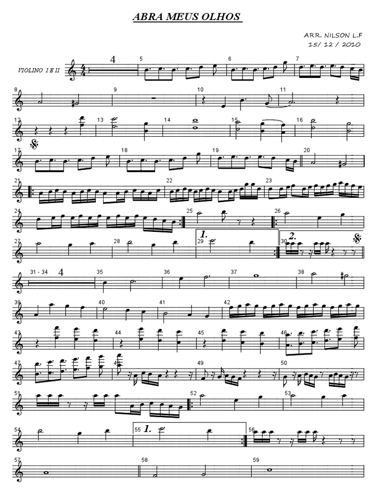 Abra Os Meus Olhos Violino 1 Pdf