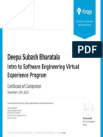 Deepu Certificate