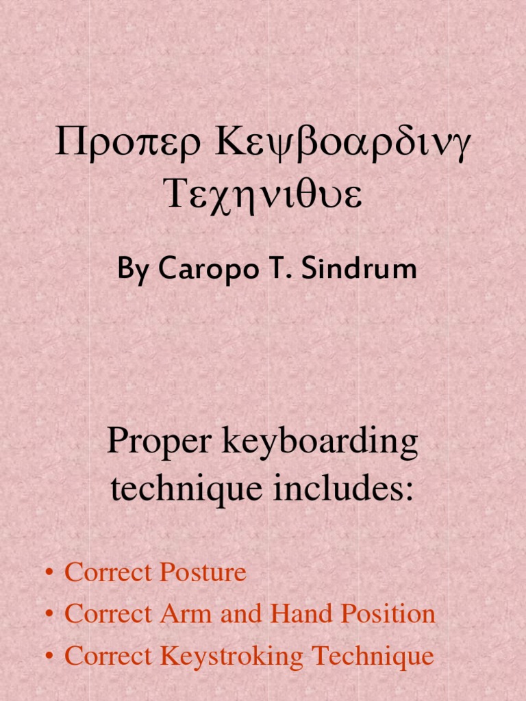 Keyboarding Technique | PDF | Cooking, Food & Wine | Home & Garden