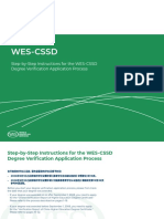 Wes-Cssd: Step-by-Step Instructions For The WES-CSSD Degree Verification Application Process