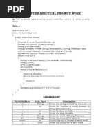 Computer Practical Project Work