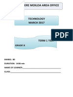 Technology Grade 8 2017 March Test 1