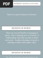 Nature of Different Sports Activities