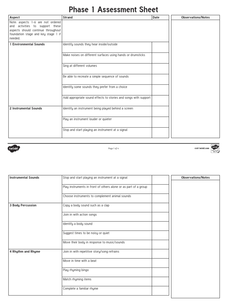 Phase 1 Assessment Sheet | PDF | Sound | Acoustics