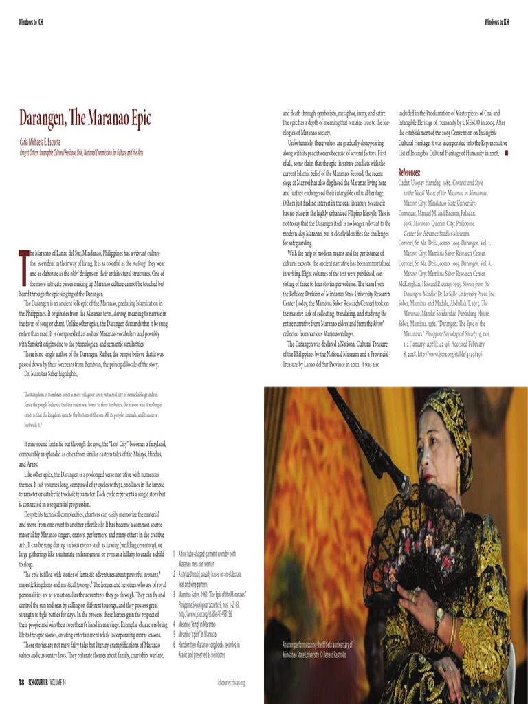 Darangen: Maranao Epic Heritage | PDF | Ethnicity