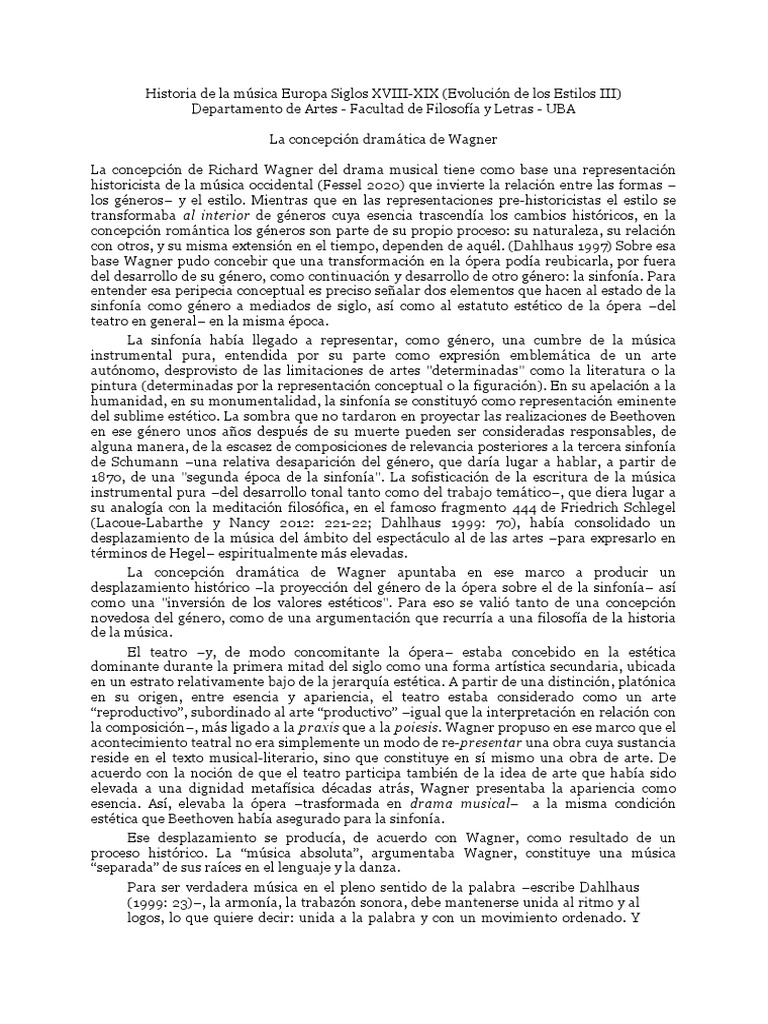 La Concepción Dramática de Wagner | PDF | Richard Wagner | Teatro