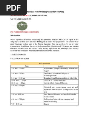 Itinerary