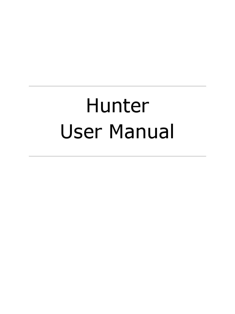 Hunter User Manual PDF Eclipse (Software) Java (Programming Language)