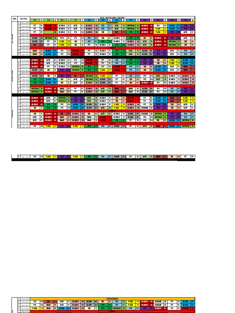 Jadwal Pelajaran Sekolah 2023 | PDF
