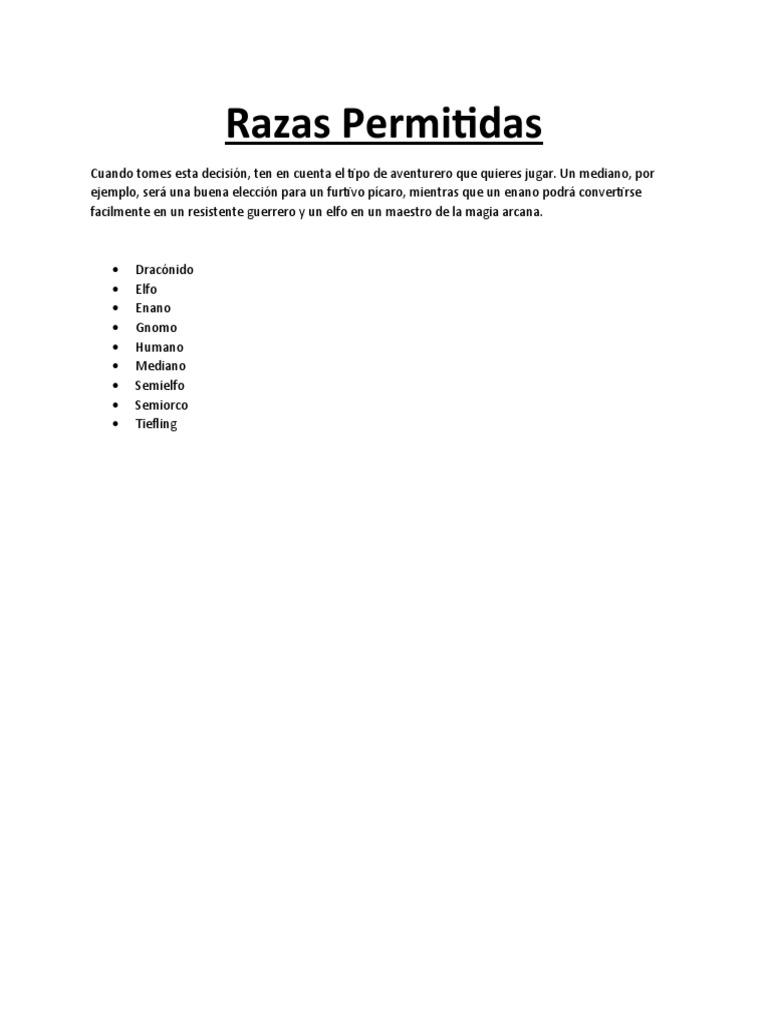 Razas dnd 5e pdf duendes