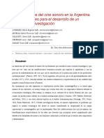 Los Comienzos Del Cine Sonoro en La Argentina