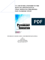 Self-Efficacy and Its Relationship To The Resilience of Adolescents in South Central Mindanao, Philippines: A Post-Pandemic Study