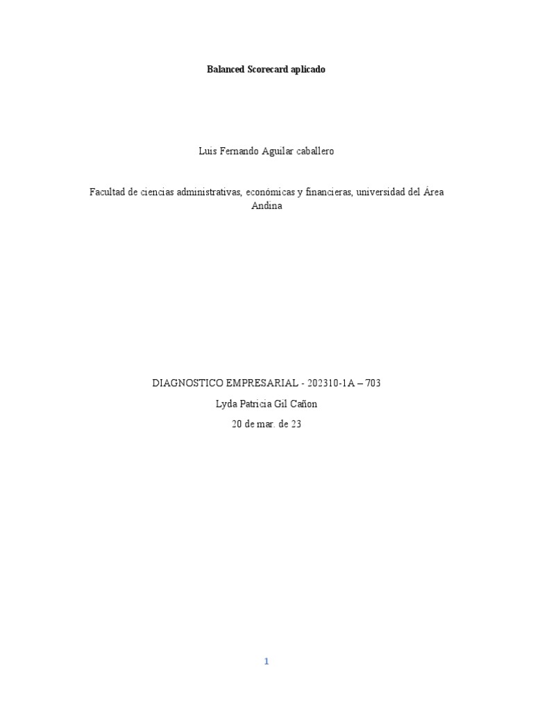 Balanced Scorecard Aplicado | PDF | Business | Marca