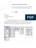 Resultados de Medições, Cálculos e Análise de Dados