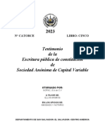 Modelo de Escritura de Constitucion