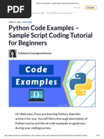 Python Code Examples - Sample Script Coding Tutorial For Beginners