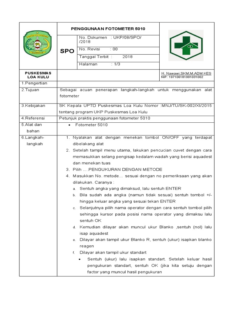 Panduan Penggunaan Fotometer 5010 | PDF | Teknologi & Rekayasa